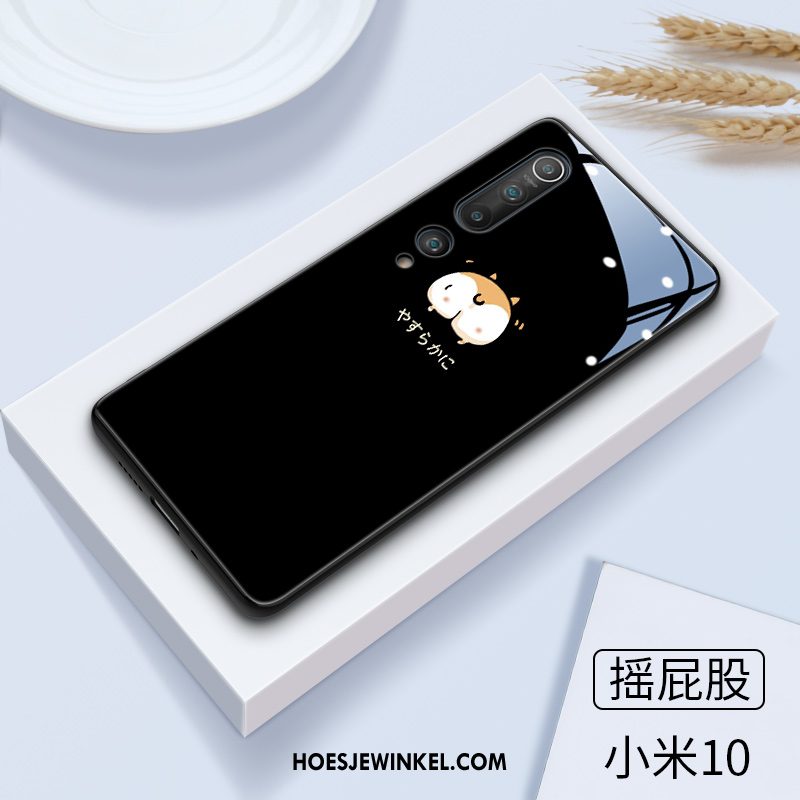 Xiaomi Mi 10 Hoesje Wind Glas Mooie, Xiaomi Mi 10 Hoesje Spiegel Lovers Beige
