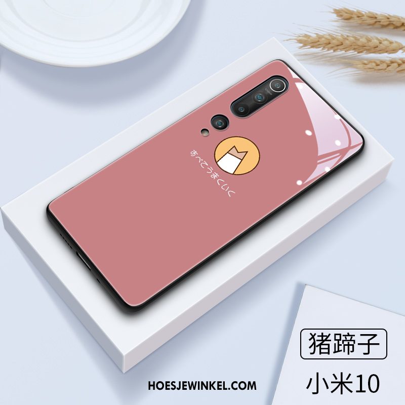 Xiaomi Mi 10 Hoesje Wind Glas Mooie, Xiaomi Mi 10 Hoesje Spiegel Lovers Beige