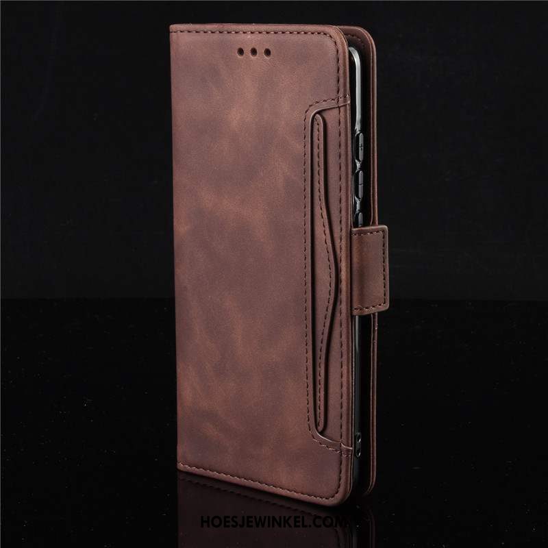 Xiaomi Mi 10 Pro Hoesje Bescherming Mobiele Telefoon Leren Etui, Xiaomi Mi 10 Pro Hoesje Kaart Folio Beige