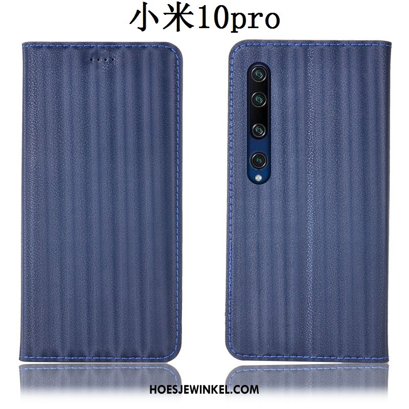 Xiaomi Mi 10 Pro Hoesje Leren Etui Hoes Jeugd, Xiaomi Mi 10 Pro Hoesje Bescherming Verloop Beige