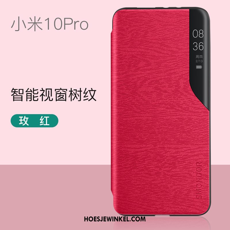 Xiaomi Mi 10 Pro Hoesje Leren Etui Hoes Mobiele Telefoon, Xiaomi Mi 10 Pro Hoesje Net Red Accessoires Beige