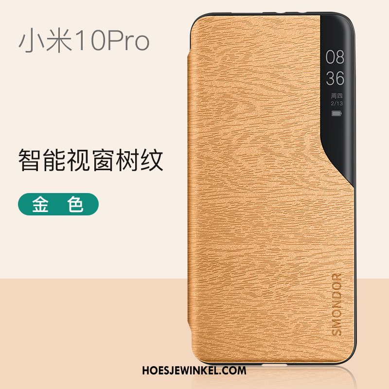 Xiaomi Mi 10 Pro Hoesje Leren Etui Hoes Mobiele Telefoon, Xiaomi Mi 10 Pro Hoesje Net Red Accessoires Beige