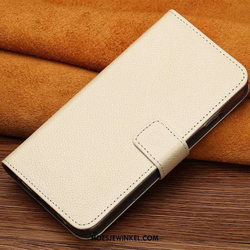 Xiaomi Mi 10 Pro Hoesje Mini Klittenband Mobiele Telefoon, Xiaomi Mi 10 Pro Hoesje Folio Hanger Beige