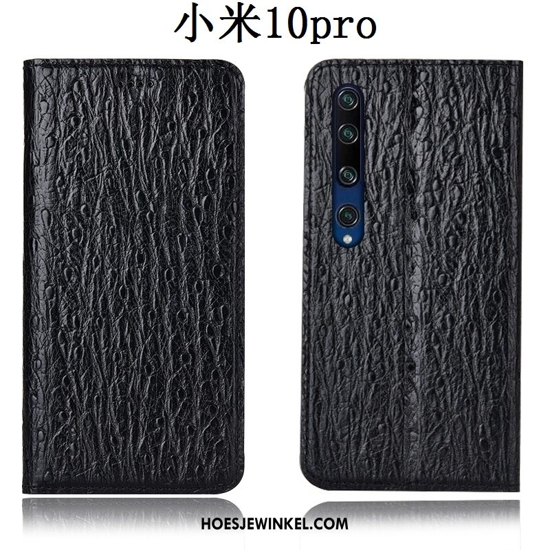 Xiaomi Mi 10 Pro Hoesje Mini Leren Etui Bescherming, Xiaomi Mi 10 Pro Hoesje Mobiele Telefoon Hoes Beige