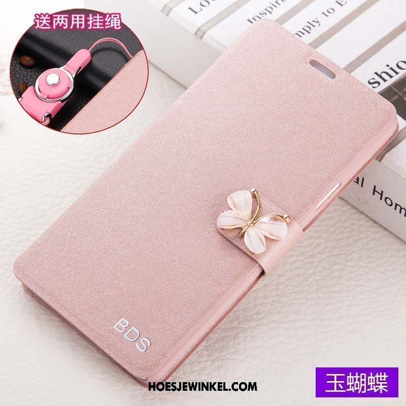 Xiaomi Mi 8 Hoesje All Inclusive Leren Etui Roze, Xiaomi Mi 8 Hoesje Mobiele Telefoon Folio Beige