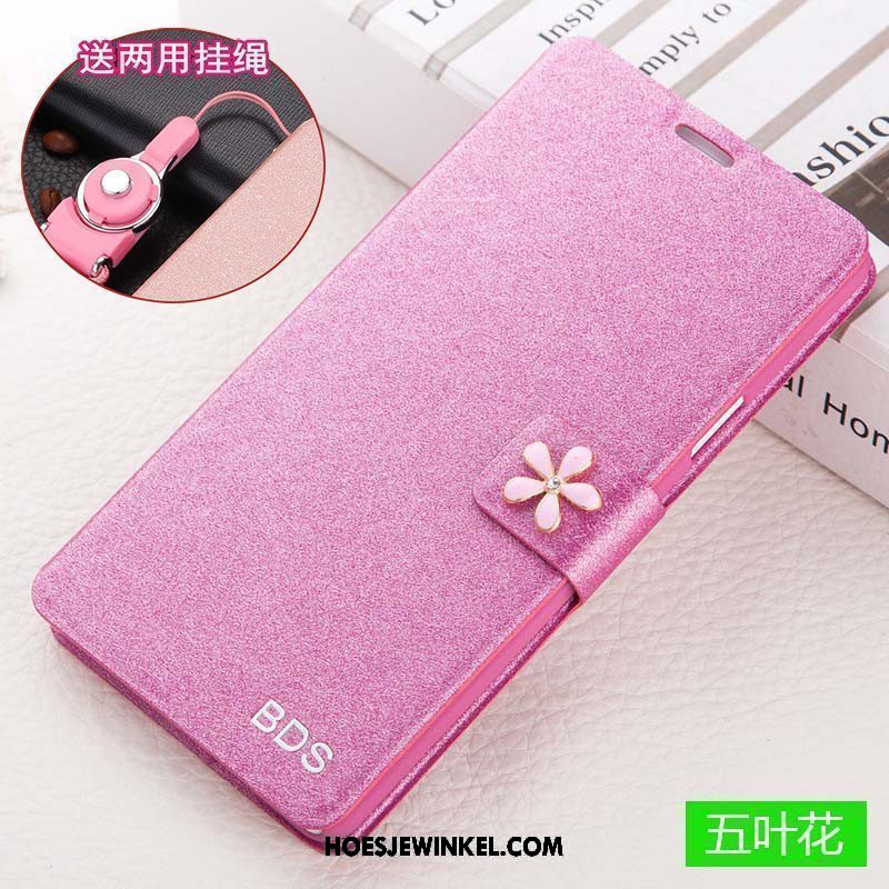 Xiaomi Mi 8 Hoesje All Inclusive Leren Etui Roze, Xiaomi Mi 8 Hoesje Mobiele Telefoon Folio Beige