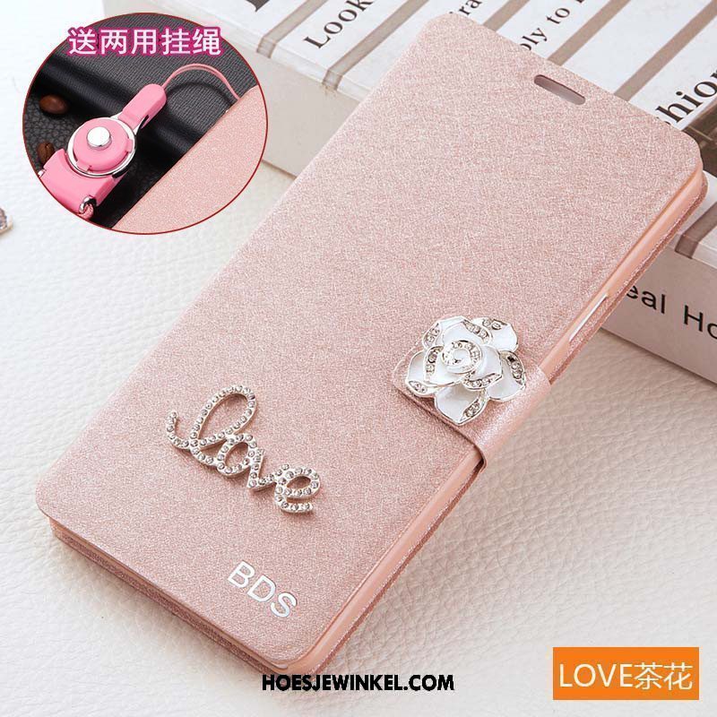 Xiaomi Mi 8 Hoesje All Inclusive Leren Etui Roze, Xiaomi Mi 8 Hoesje Mobiele Telefoon Folio Beige