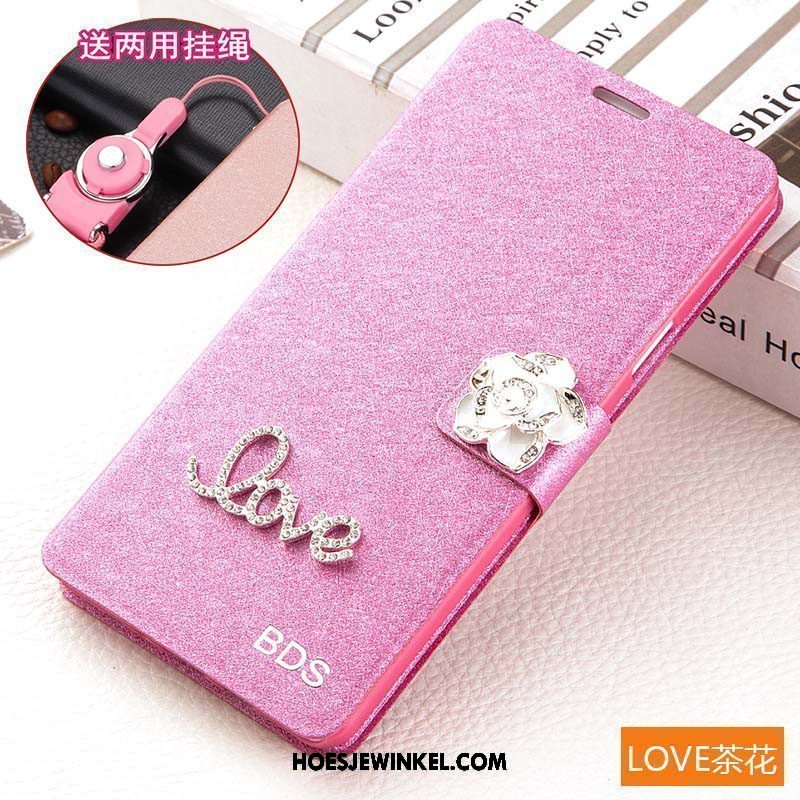 Xiaomi Mi 8 Hoesje All Inclusive Leren Etui Roze, Xiaomi Mi 8 Hoesje Mobiele Telefoon Folio Beige