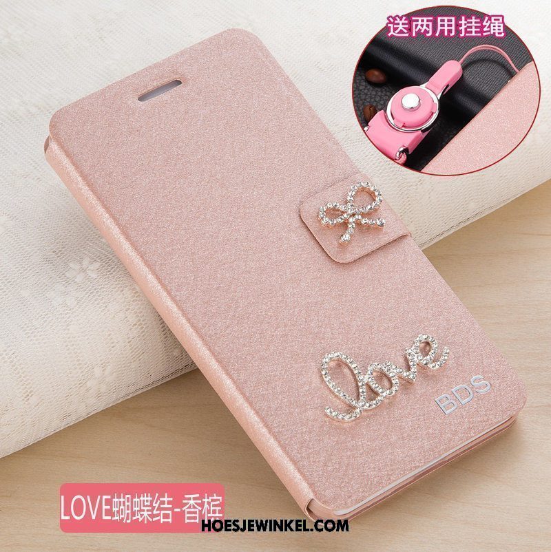 Xiaomi Mi 8 Hoesje All Inclusive Leren Etui Roze, Xiaomi Mi 8 Hoesje Mobiele Telefoon Folio Beige