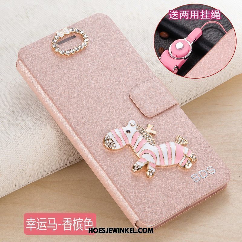 Xiaomi Mi 8 Hoesje All Inclusive Leren Etui Roze, Xiaomi Mi 8 Hoesje Mobiele Telefoon Folio Beige