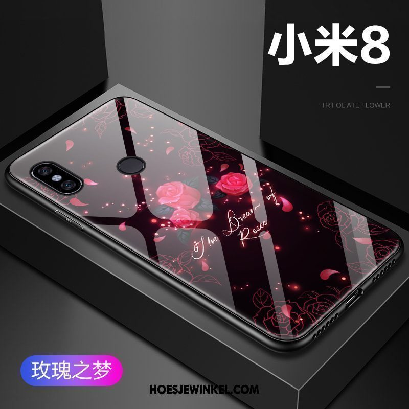 Xiaomi Mi 8 Hoesje Anti-fall Bescherming Mobiele Telefoon, Xiaomi Mi 8 Hoesje Hoes Donkerblauw Beige