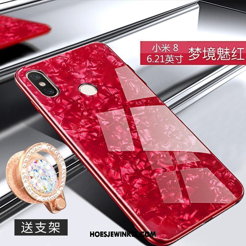 Xiaomi Mi 8 Hoesje Anti-fall Siliconen Hoes, Xiaomi Mi 8 Hoesje Hanger Persoonlijk Beige