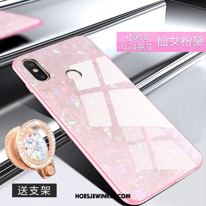 Xiaomi Mi 8 Hoesje Anti-fall Siliconen Hoes, Xiaomi Mi 8 Hoesje Hanger Persoonlijk Beige