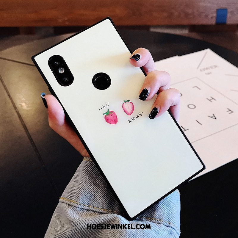 Xiaomi Mi 8 Hoesje Blauw Mini Anti-fall, Xiaomi Mi 8 Hoesje Vierkante All Inclusive Beige