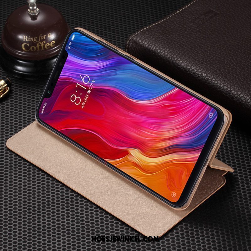 Xiaomi Mi 8 Hoesje Blauw Trend Clamshell, Xiaomi Mi 8 Hoesje Mobiele Telefoon All Inclusive Beige