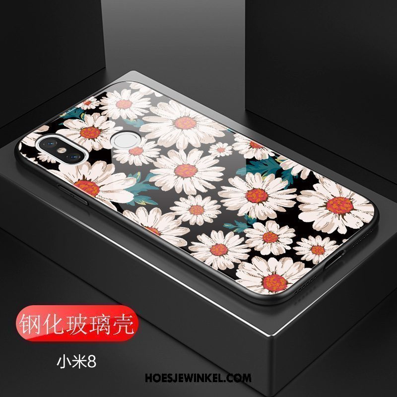 Xiaomi Mi 8 Hoesje Bloemen Mini Mobiele Telefoon, Xiaomi Mi 8 Hoesje Mode Hout Beige