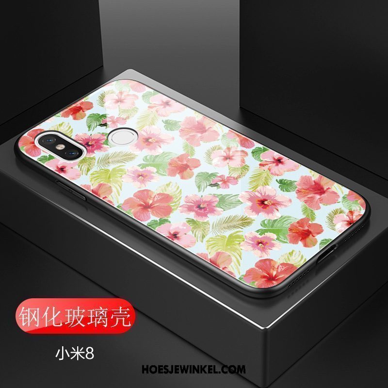 Xiaomi Mi 8 Hoesje Bloemen Mini Mobiele Telefoon, Xiaomi Mi 8 Hoesje Mode Hout Beige