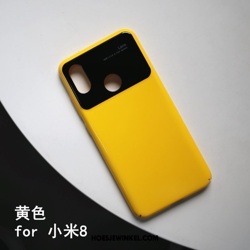 Xiaomi Mi 8 Hoesje Dun Bamboe Mobiele Telefoon, Xiaomi Mi 8 Hoesje Geel Glas Beige