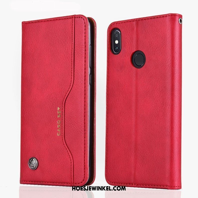 Xiaomi Mi 8 Hoesje Folio Mini Siliconen, Xiaomi Mi 8 Hoesje Leren Etui Anti-fall Braun Beige