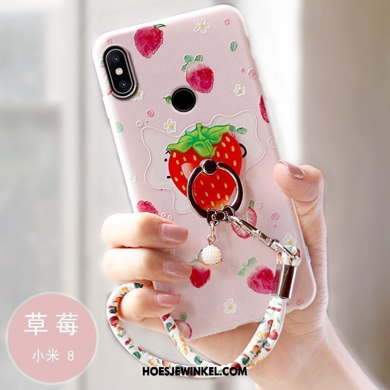 Xiaomi Mi 8 Hoesje Geel All Inclusive Mini, Xiaomi Mi 8 Hoesje Zacht Schrobben Beige