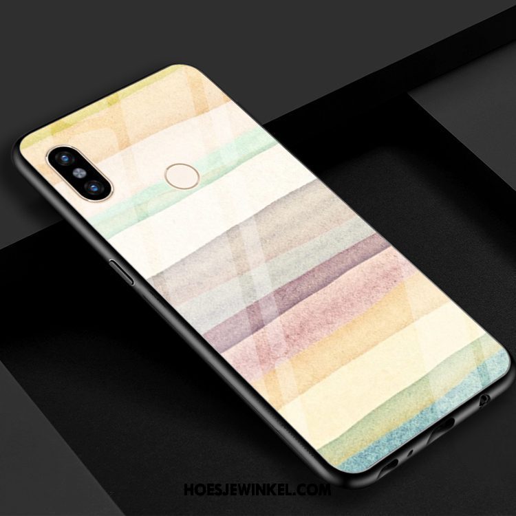 Xiaomi Mi 8 Hoesje Geel Rood Kleur, Xiaomi Mi 8 Hoesje Mini Verloop Beige