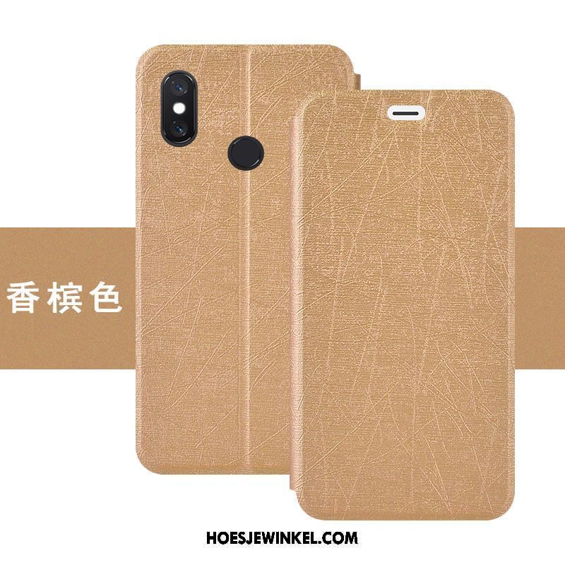 Xiaomi Mi 8 Hoesje Hoes Ondersteuning Leren Etui, Xiaomi Mi 8 Hoesje Mobiele Telefoon Folio Beige