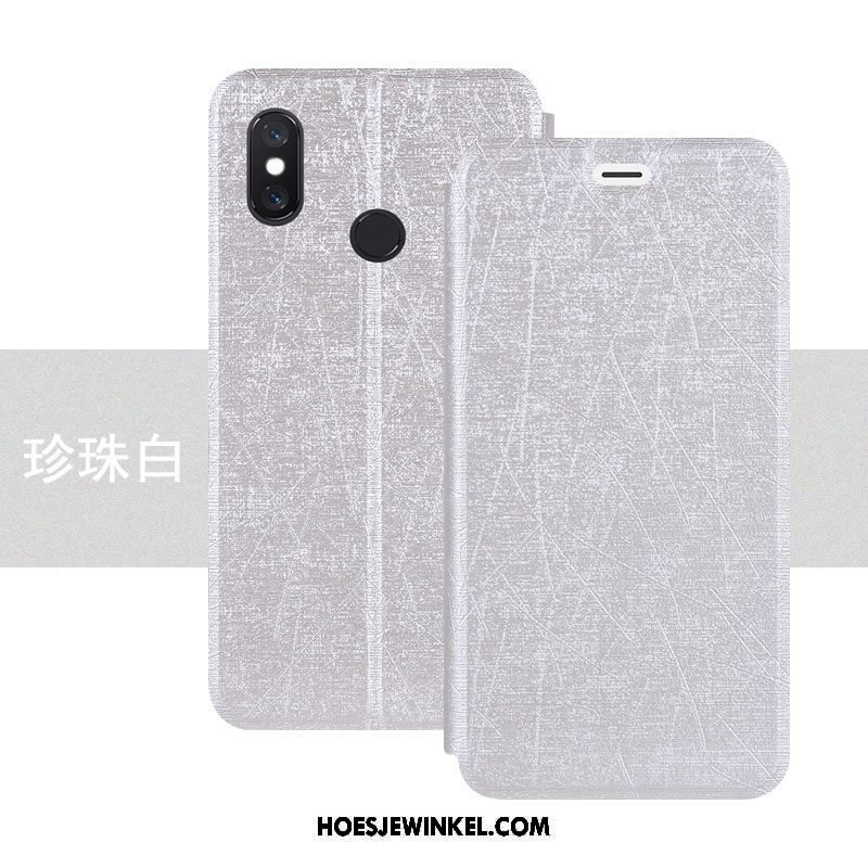 Xiaomi Mi 8 Hoesje Hoes Ondersteuning Leren Etui, Xiaomi Mi 8 Hoesje Mobiele Telefoon Folio Beige