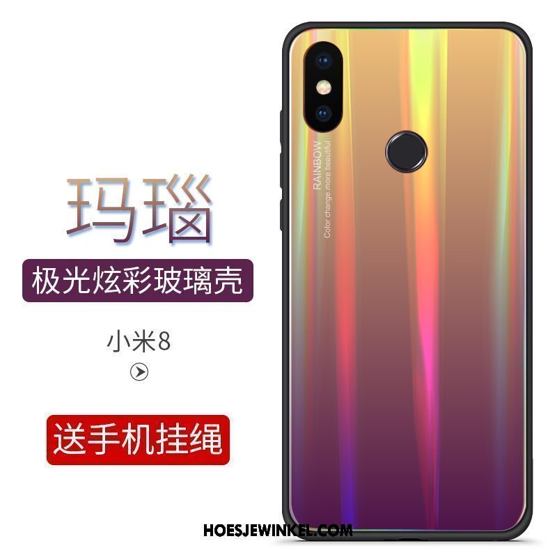 Xiaomi Mi 8 Hoesje Kleurverloop Siliconen All Inclusive, Xiaomi Mi 8 Hoesje Bescherming Zwart Beige