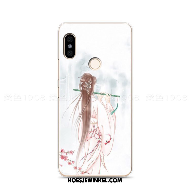 Xiaomi Mi 8 Hoesje Kunst Mini Chinese Stijl, Xiaomi Mi 8 Hoesje Anti-fall Zacht Beige