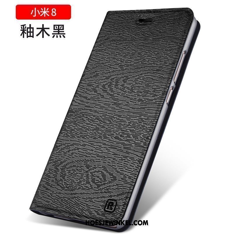 Xiaomi Mi 8 Hoesje Mini Anti-fall Clamshell, Xiaomi Mi 8 Hoesje Leren Etui Mobiele Telefoon Beige