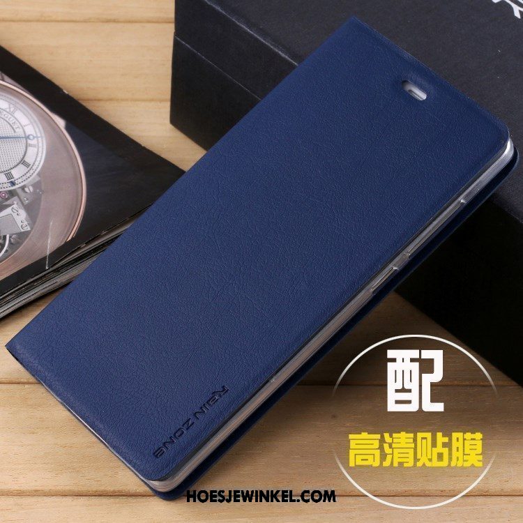 Xiaomi Mi 8 Hoesje Mini Purper Anti-fall, Xiaomi Mi 8 Hoesje Leren Etui Hoes Beige