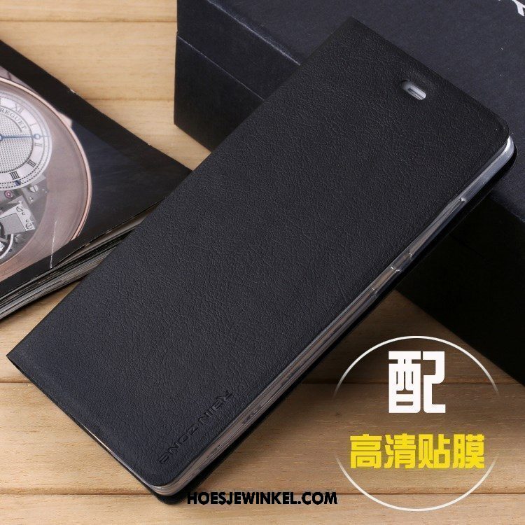 Xiaomi Mi 8 Hoesje Mini Purper Anti-fall, Xiaomi Mi 8 Hoesje Leren Etui Hoes Beige