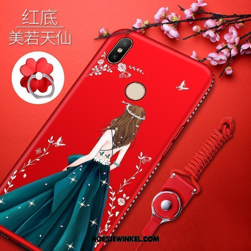 Xiaomi Mi 8 Hoesje Mini Rood All Inclusive, Xiaomi Mi 8 Hoesje Siliconen Schrobben Beige
