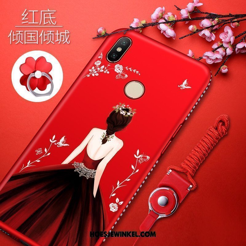 Xiaomi Mi 8 Hoesje Mini Rood All Inclusive, Xiaomi Mi 8 Hoesje Siliconen Schrobben Beige