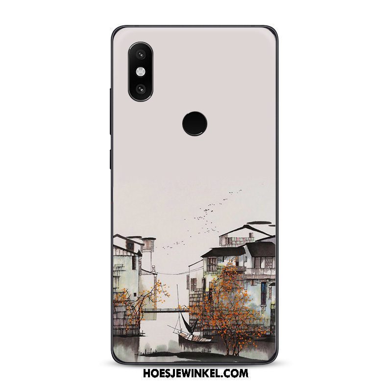 Xiaomi Mi 8 Hoesje Mobiele Telefoon Chinese Stijl Inkt, Xiaomi Mi 8 Hoesje Kunst Zacht Beige