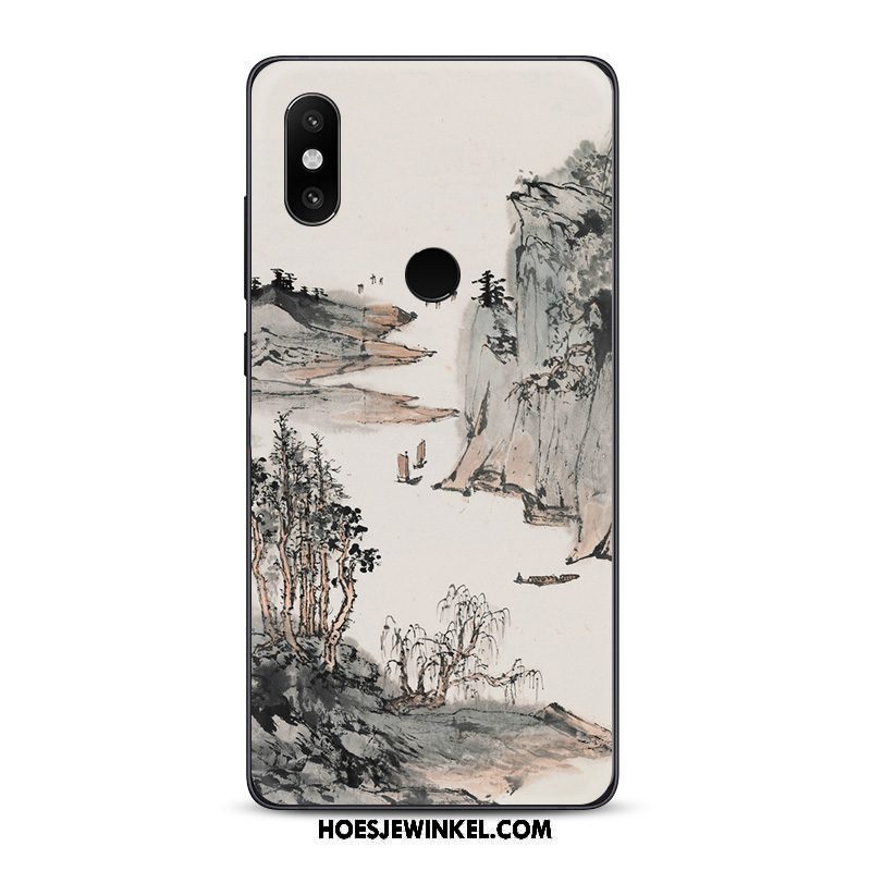 Xiaomi Mi 8 Hoesje Mobiele Telefoon Chinese Stijl Inkt, Xiaomi Mi 8 Hoesje Kunst Zacht Beige