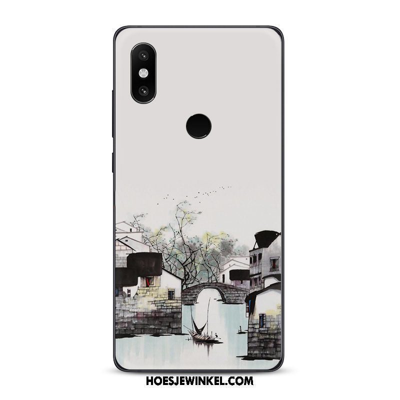 Xiaomi Mi 8 Hoesje Mobiele Telefoon Chinese Stijl Inkt, Xiaomi Mi 8 Hoesje Kunst Zacht Beige