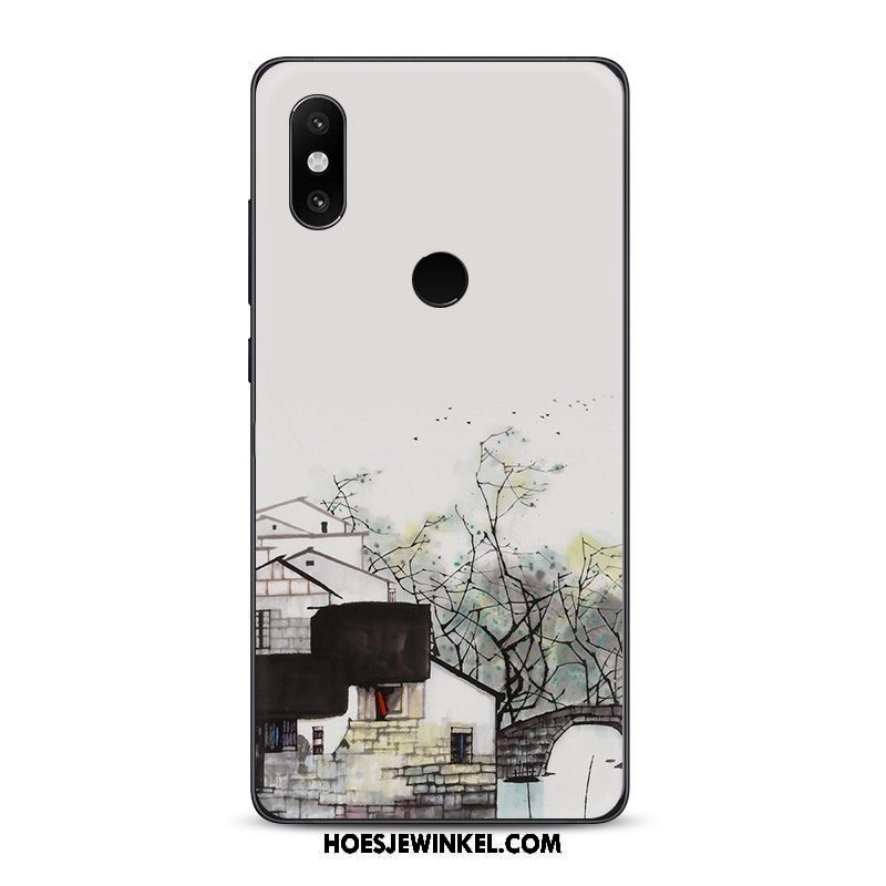 Xiaomi Mi 8 Hoesje Mobiele Telefoon Chinese Stijl Inkt, Xiaomi Mi 8 Hoesje Kunst Zacht Beige