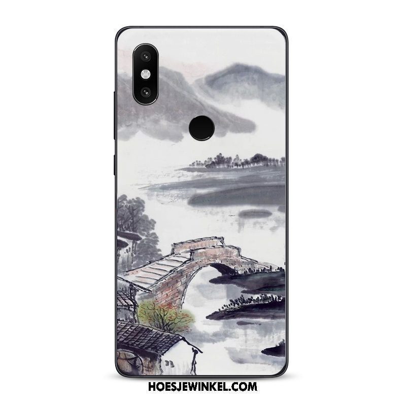 Xiaomi Mi 8 Hoesje Mobiele Telefoon Chinese Stijl Inkt, Xiaomi Mi 8 Hoesje Kunst Zacht Beige