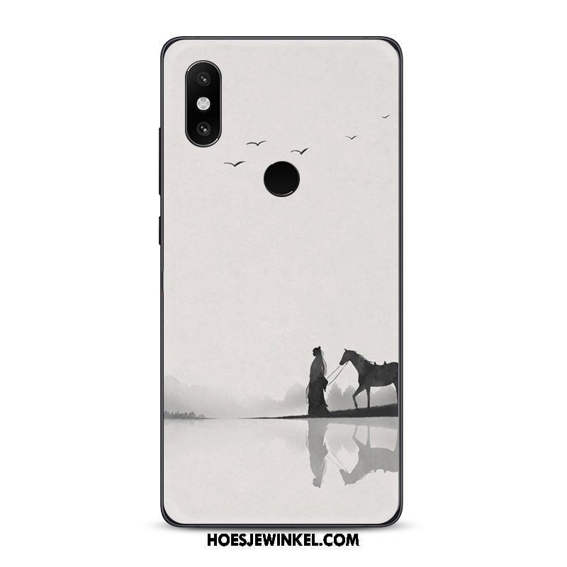 Xiaomi Mi 8 Hoesje Mobiele Telefoon Chinese Stijl Inkt, Xiaomi Mi 8 Hoesje Kunst Zacht Beige