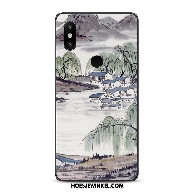 Xiaomi Mi 8 Hoesje Mobiele Telefoon Chinese Stijl Inkt, Xiaomi Mi 8 Hoesje Kunst Zacht Beige