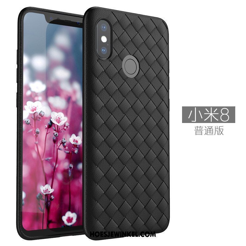 Xiaomi Mi 8 Hoesje Patroon Anti-fall Mini, Xiaomi Mi 8 Hoesje Rood Leer Beige