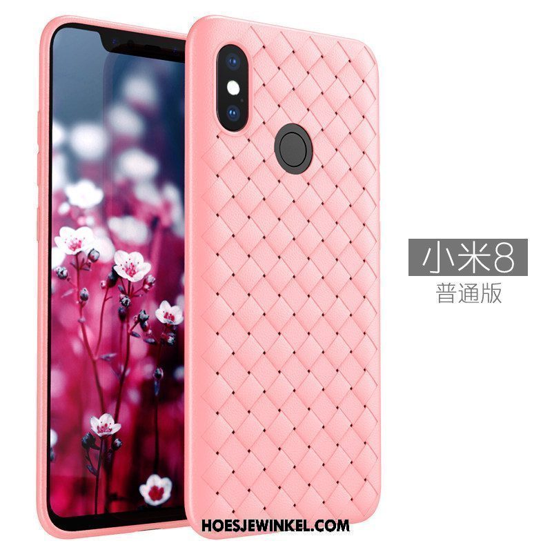 Xiaomi Mi 8 Hoesje Patroon Anti-fall Mini, Xiaomi Mi 8 Hoesje Rood Leer Beige