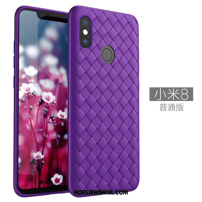 Xiaomi Mi 8 Hoesje Patroon Anti-fall Mini, Xiaomi Mi 8 Hoesje Rood Leer Beige