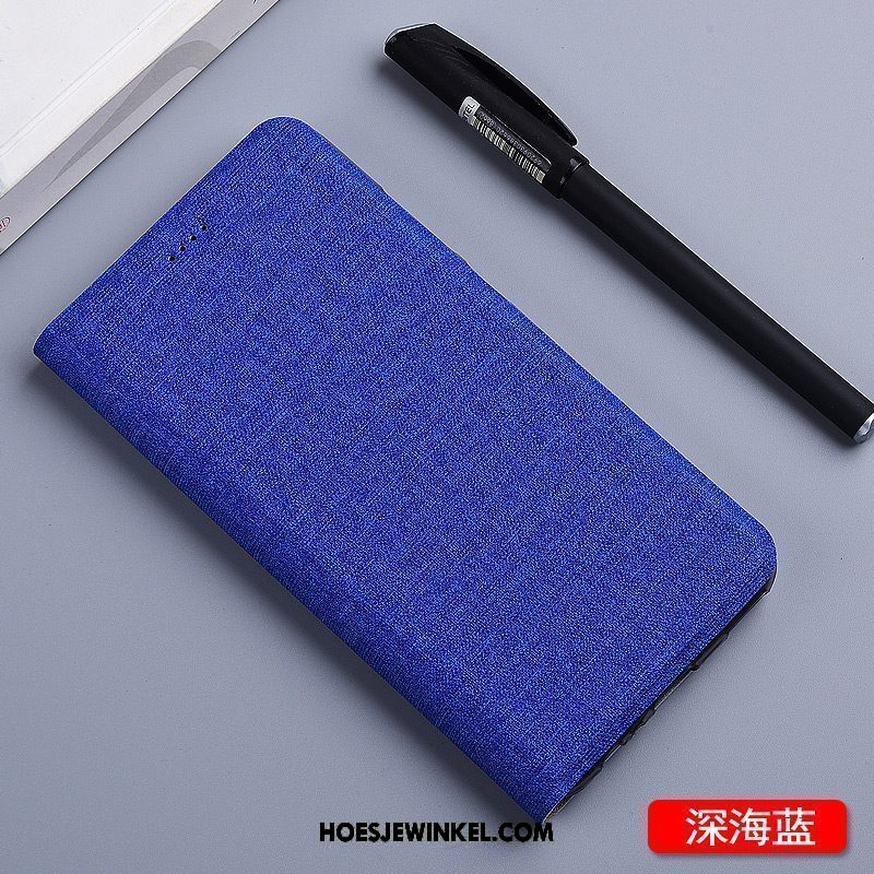 Xiaomi Mi 8 Hoesje Roze Siliconen Katoen, Xiaomi Mi 8 Hoesje Leren Etui Hoes Beige