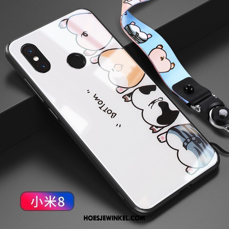 Xiaomi Mi 8 Hoesje Scheppend Glas All Inclusive, Xiaomi Mi 8 Hoesje Mobiele Telefoon Spotprent Beige