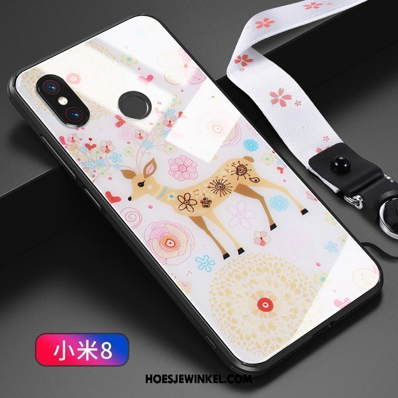 Xiaomi Mi 8 Hoesje Scheppend Glas All Inclusive, Xiaomi Mi 8 Hoesje Mobiele Telefoon Spotprent Beige