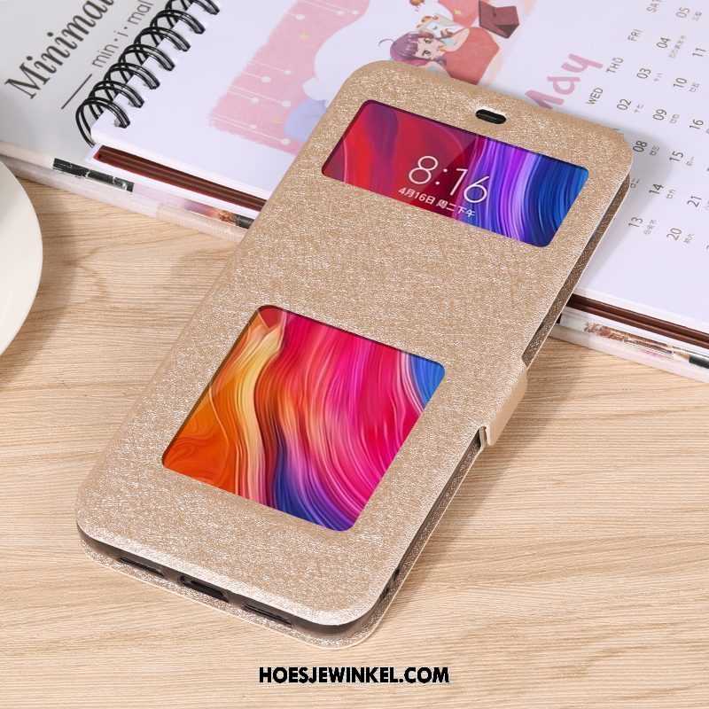 Xiaomi Mi 8 Hoesje Siliconen Groen Clamshell, Xiaomi Mi 8 Hoesje Leren Etui All Inclusive Beige