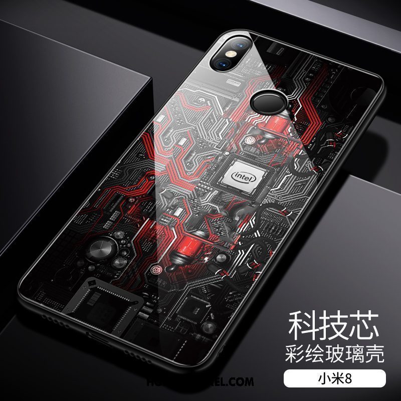 Xiaomi Mi 8 Hoesje Siliconen Persoonlijk Dun, Xiaomi Mi 8 Hoesje Trendy Merk Achterklep Beige