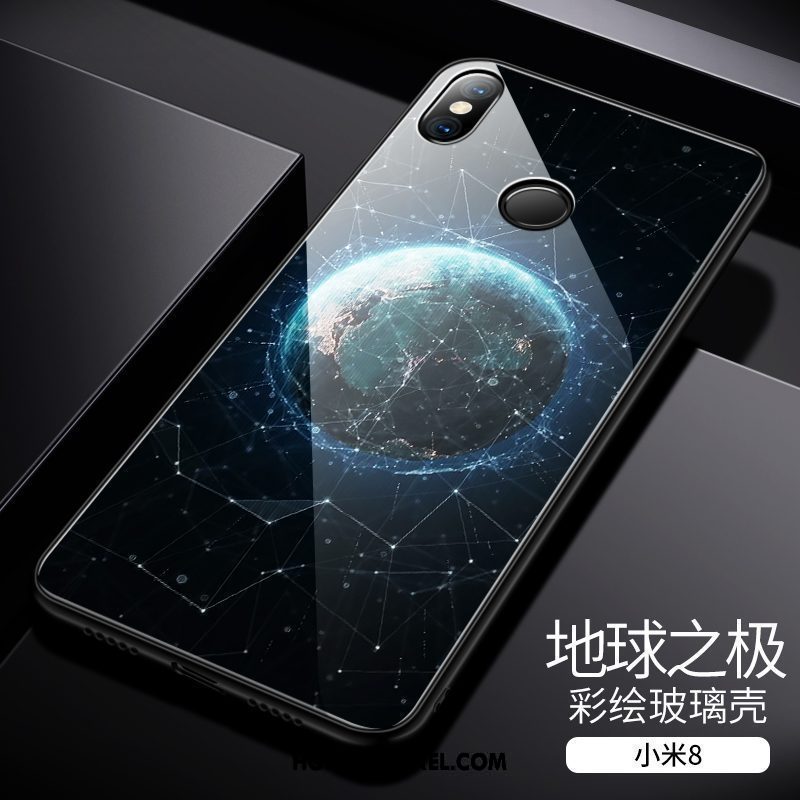 Xiaomi Mi 8 Hoesje Siliconen Persoonlijk Dun, Xiaomi Mi 8 Hoesje Trendy Merk Achterklep Beige